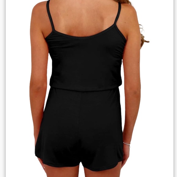 💕2/25 Dreamskull Short Cami Romper Spaghetti Strap Adjustable Drawstring Sz S - Picture 2 of 6